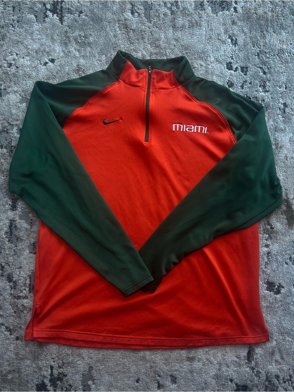 Nike Half-Zip Pullover in Orange and Green